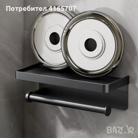 Държач за кухненска хартия с рафт XL – Стенен органайзер от неръждаема стомана