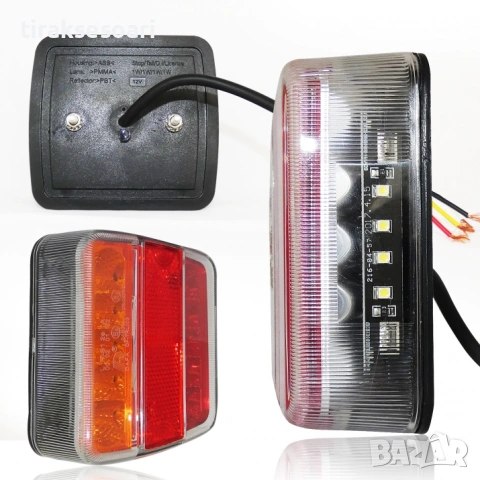 Комплект 2 броя LED стопове 10 см 12V-24V за камион ремарке бус, снимка 4 - Аксесоари и консумативи - 53979198