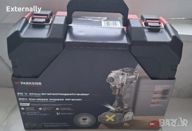 Ударен винтоверт Parkside Performance PDSSAP 20 Li D3 + Smart батерия + зарядно - гаранция, снимка 11 - Винтоверти - 54672029