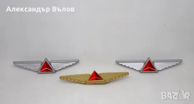 Значки Делта Авиокомпания 3 броя Комплект Авиация Джуниър пилот