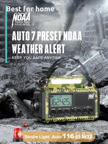 АВТО NOAA аварийно метеорологично радио с ясен сигнал, снимка 2 - Друга електроника - 54848486