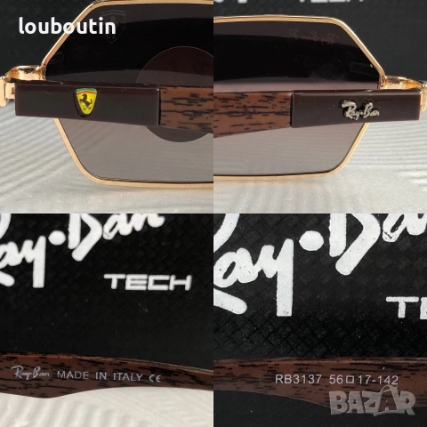 Ray Ban Ferrari Mъжки слънчеви очила осмоъгълни с поляризация, снимка 4 - Слънчеви и диоптрични очила - 55148994
