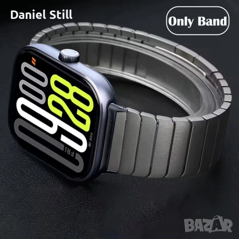 Черна Титаниева Нераждаема Каишка за Redmi Watch 5 4/Xiaomi Band 9 Pro/Mi Band 8 Pro Mi 9, снимка 2 - Каишки за часовници - 55290557