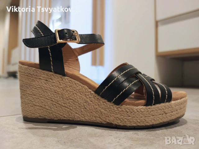 Ортопедични кожени сандали Clarks Sabina Sling (естествена кожа и велур), размер 38, снимка 2 - Сандали - 55278460