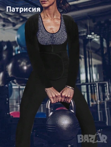 Чисто нов оформящ неопренов термо клин гащеризон с яке за бързо потене и горене на мазнини, размер L, снимка 6 - Клинове - 54196629