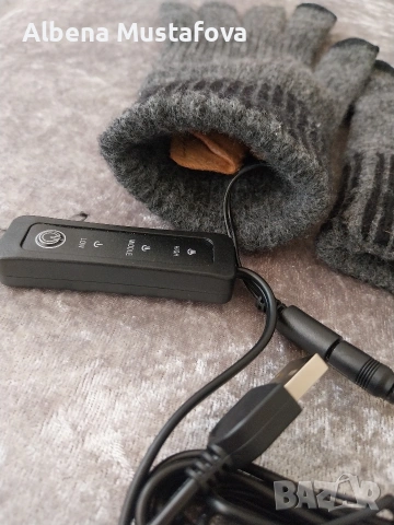USB Отопляеми плетени ръкавици - Сиви, снимка 2 - Други - 54191908