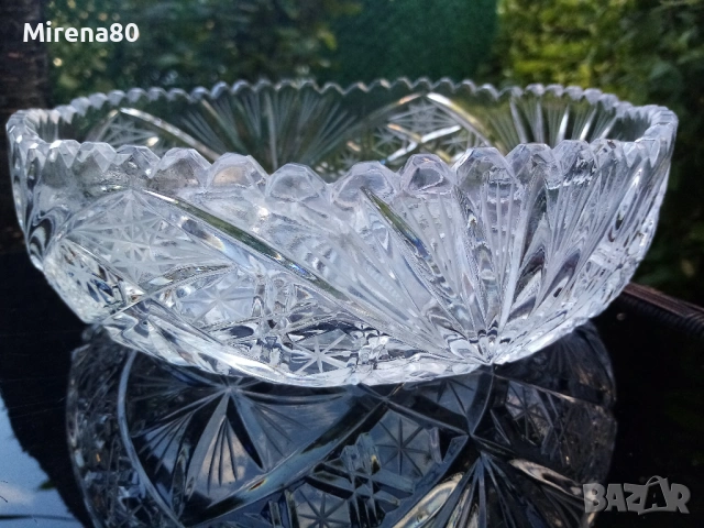 Голяма кристална купа, снимка 4 - Антикварни и старинни предмети - 54662795