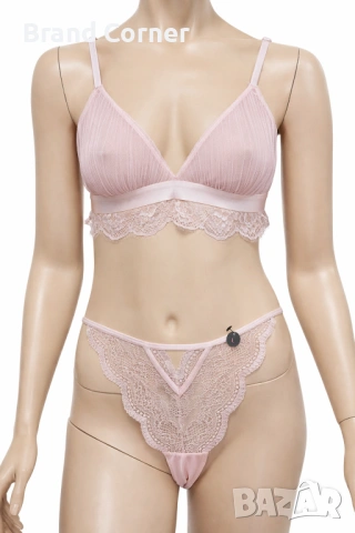 Комплект дамско бельо Hunkemöller – размер L, нежно розово с дантела