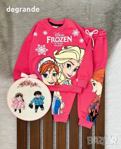  🧸 Пролетен комплект Frozen в циклама – 2 части, снимка 2 - Детски комплекти - 54010679