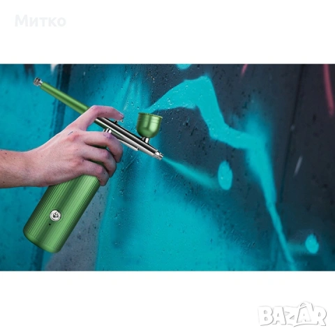 Аерограф, Bedee, 0,3 мм, зелен, 2000 mAh, безжичен, снимка 4 - Продукти за маникюр - 55103110