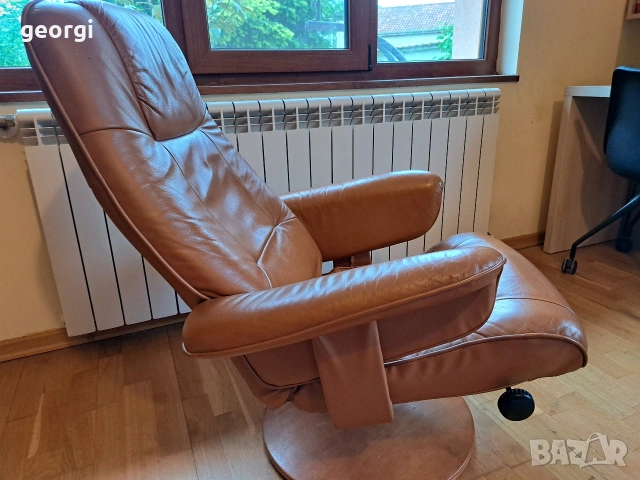 релакс стол фотьойл от естествена кожа , снимка 7 - Дивани и мека мебел - 54613922