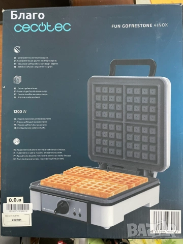 Cecotec електрически гофретник Fun Gofrestone 4 Inox - нов с гаранция, снимка 8 - Гофретници - 54930428