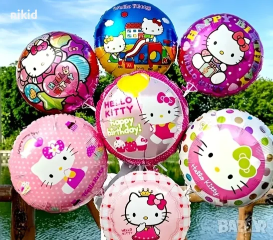 10 вида Hello Kitty Кити Melody Kuromi Cinnamoroll Sanrio балон фолио фолиев хелий или въздух парти, снимка 4 - Други - 55335785