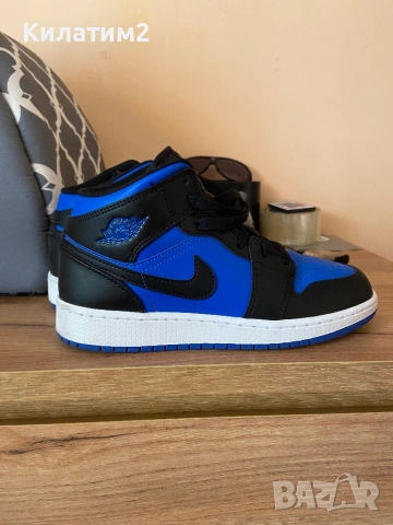 Nike Air Jordan 1 Mid Royal Blue, снимка 3 - Маратонки - 54123137