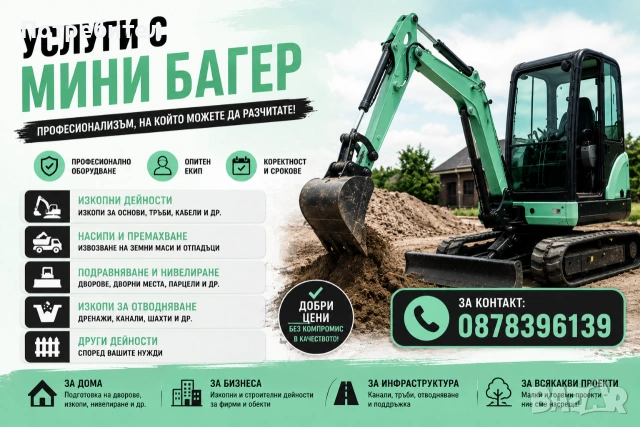 Услуги с мини багер , снимка 3 - Кърти, чисти, извозва - 53074219