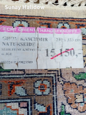 Копринен килим ръчно тъкан, снимка 9 - Килими - 54098408