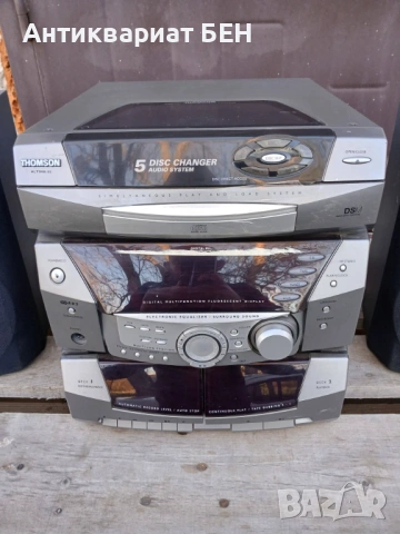THOMSON система – 5 CD changer + AUX + оригинални колони., снимка 2 - Аудиосистеми - 54152336