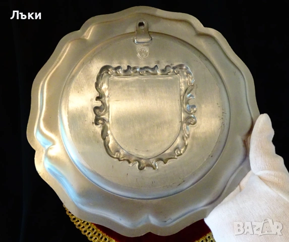 Калаена чиния,рамка за снимка и гравиране,калаена сватба. , снимка 4 - Антикварни и старинни предмети - 55192577