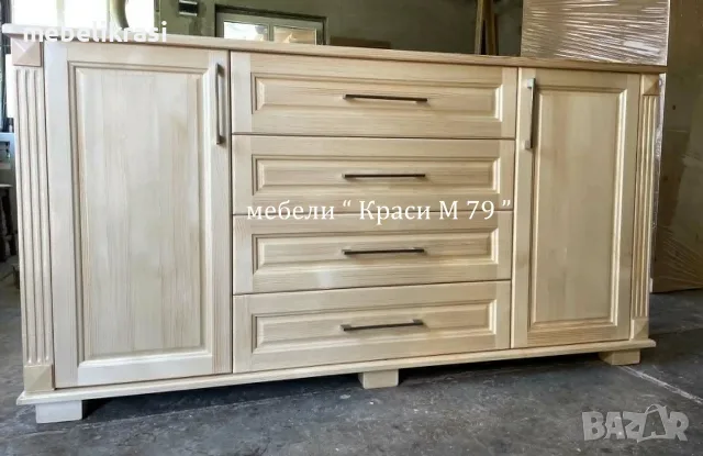Скрин 173 см. с 4 чекмеджета и 2 врати-Масив., снимка 2 - Скринове - 39430974