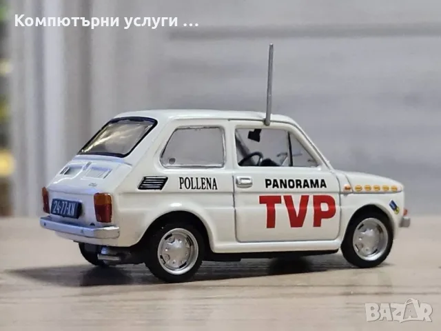 FIAT 126p TVP Monte Carlo 1975 - мащаб 1:43 на Hachette моделът е нов в блистер, снимка 4 - Колекции - 55568112