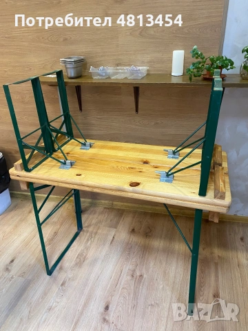 Комплект Маса с пейки, снимка 2 - Градински мебели, декорация  - 55008849