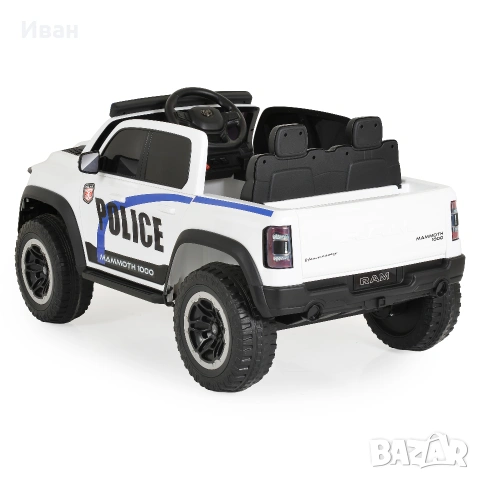 ТОП ЦЕНАНОВО!Акумулаторен джип RAM POLICE WHITE с 12V батерия,EVA гуми,сигнални светлини,дистанно, снимка 7 - Детски велосипеди, триколки и коли - 55074872