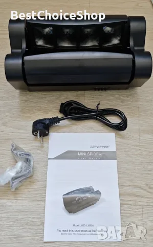 BETOPPER Сценична светлина, DJ светлина с движеща се глава за партита, 8x3W RGBW LED паяк, снимка 2 - Прожектори - 55619740