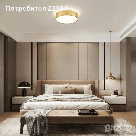 Модерна LED таванна лампа златна 24W, снимка 5 - Лампи за таван - 54891950
