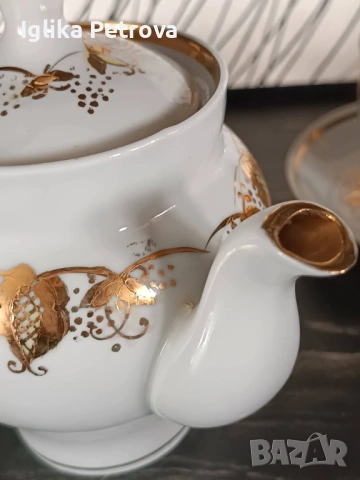 Руски сервиз - Златна дантела, снимка 13 - Антикварни и старинни предмети - 54167025