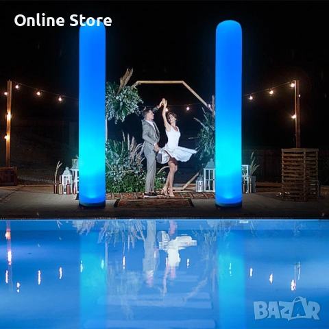 Надуваема LED осветителна колона 3 м – 16 цвята, с дистанционно, 1 брой, снимка 5 - Декорация за дома - 54176374