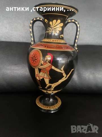 гръцка ваза амфора , снимка 9 - Вази - 54875283