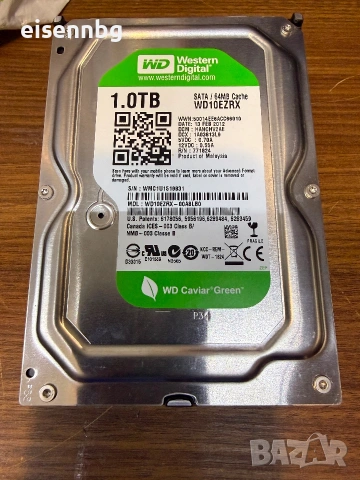 Твърд  диск WD 10EZRX GP 1TB, SATA / 64MB Cache, снимка 4 - Твърди дискове - 55244057
