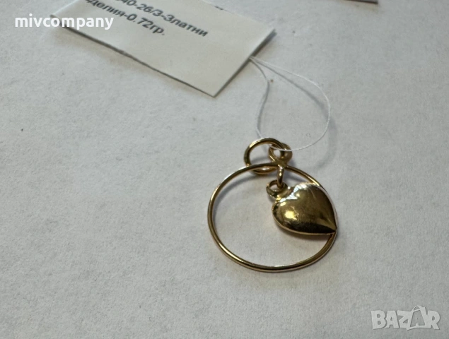 Златна висулка 0.72гр., снимка 2 - Колиета, медальони, синджири - 54820842