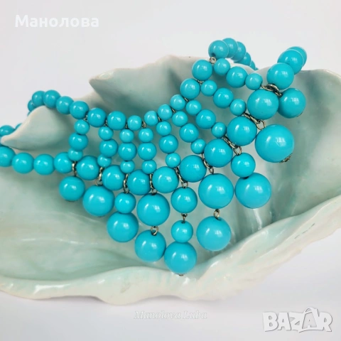 Винтидж масивно колие (тип „лигавник“ или bib necklace)., снимка 2 - Колиета, медальони, синджири - 54706770