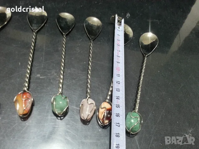 десертни лъжички с естествени камъни , снимка 4 - Антикварни и старинни предмети - 11448483