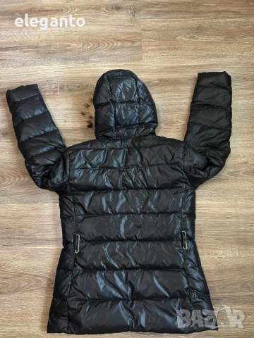 Оригинална дамска зимна пухена парка Moncler Black down Parka , 2/S размер, снимка 5 - Якета - 54579949