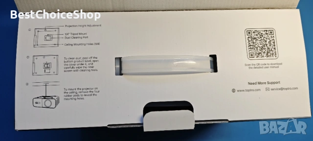 Проектор TOPTRO A1 Smart 4K WiFi 6 Netflix, снимка 4 - Плейъри, домашно кино, прожектори - 54856964