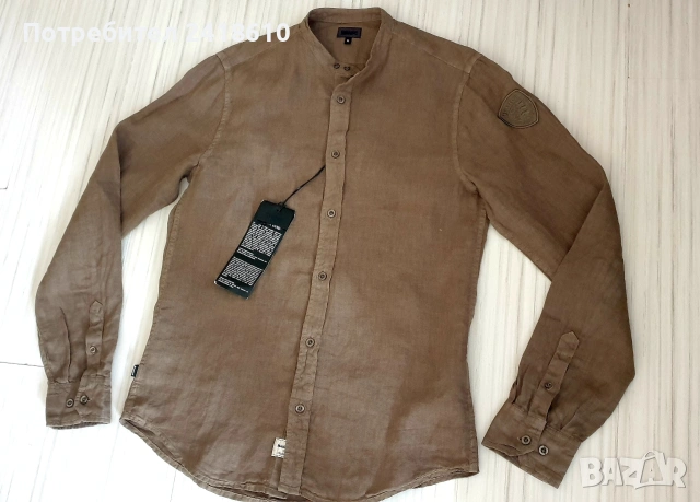Blauer Len/ Лен Slim Fit Mens Size M НОВО! ОРИГИНАЛ! Мъжка Ленена Риза, снимка 8 - Ризи - 54466671