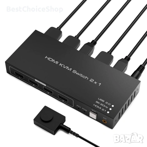 2-Port HDMI KVM Switch 2x1 (8K 60Hz)!