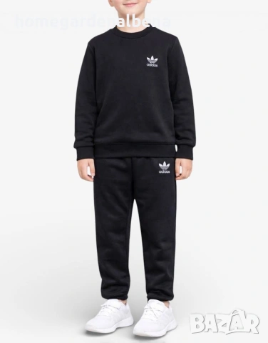 ADIDAS Originals Adicolor Crew Tracksuit Black – Детски спортен екип | Оригинален