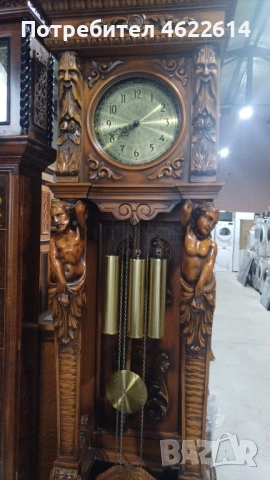 УНИКАЛЕН СТАР ПАРКЕТЕН ЧАСОВНИК ДЪРВОРЕЗБА 