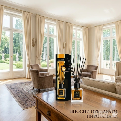 Ароматизатор за дома Areon Home Perfume Vanilla Black Черна Ванилия Дифузер с Пръчици 50 мл. 