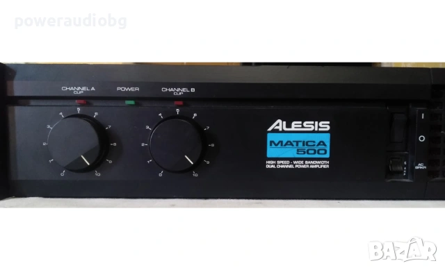 Висококачествен американски усилвател Alesis Matica 500 - 1бр., снимка 2 - Ресийвъри, усилватели, смесителни пултове - 54918701