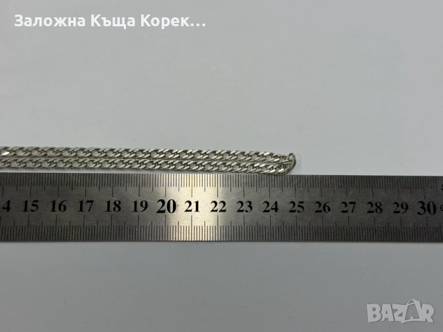 Сребърен мъжки синджир 925/13,73гр, снимка 6 - Колиета, медальони, синджири - 54782758