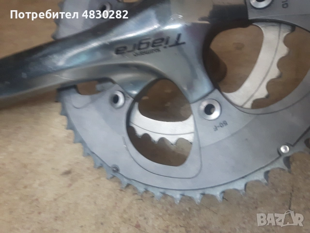 Shimano Тiagra 4600 / 170мм  Само десния курбел със плочите като на снимката, нямам ляв 170мм, снимка 9 - Части за велосипеди - 55072803