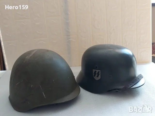 WW2-Две стоманени военни бойни каски,руска модел 1939/немска SS,М35-втора световна война