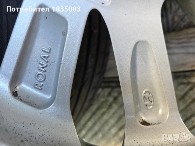 Лети джанти 17ки 5х112 Hyundai + летни гуми 225/60/17 Hankook, снимка 8 - Гуми и джанти - 55082044