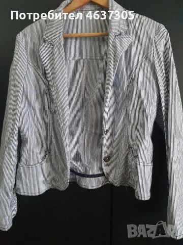 лятно сако на бели и сини ивици