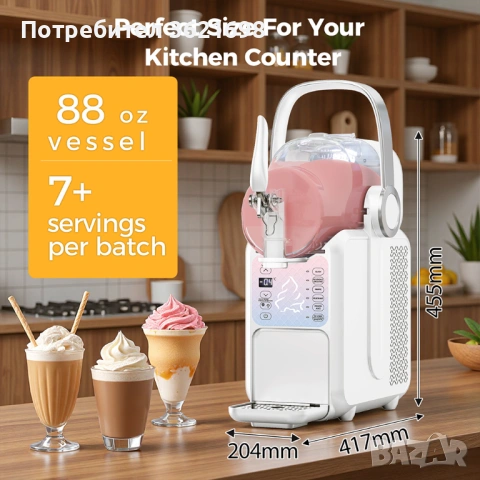 Мини машина за сладолед и скрежина, 2.5 литра, нова, снимка 3 - Обзавеждане за заведение - 54136293