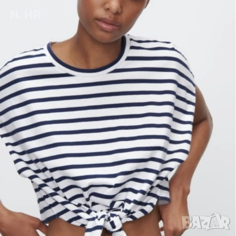 Тениска ZARA Crop top с връзки , снимка 3 - Тениски - 55085308